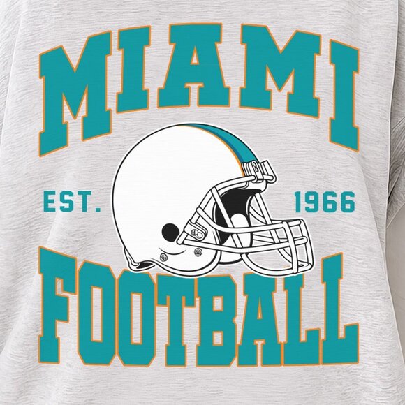 Miami Football Style Crewneck Sweatshirt 17 - Picture 2 of 6